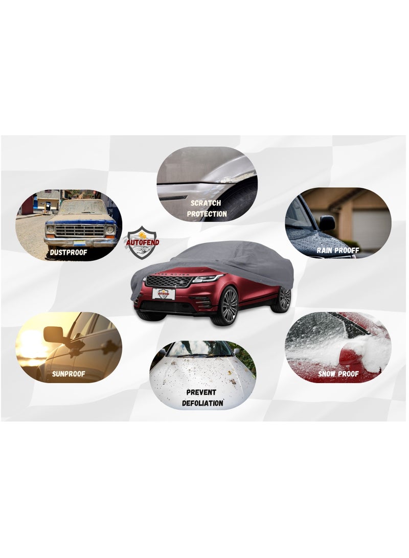 Zipporah All Weather Premium Lightweight 6-Layers Protective Car Cover 210T Compatible for 2020-2025 Range Rover Velar with Left Driver Side Door Zipper, Security Lock and Mirror Pockets - Image 4