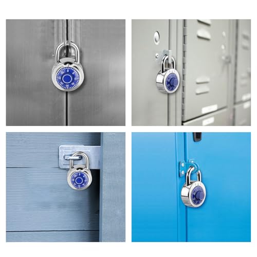 HZSY Combination Padlock 1 Pack, Fixed Dial Combination Padlock with Different Combinations, 2 in. Wide. Blue Turntable, Lock for Gym & Locker, School, Toolbox, and More - Image 5