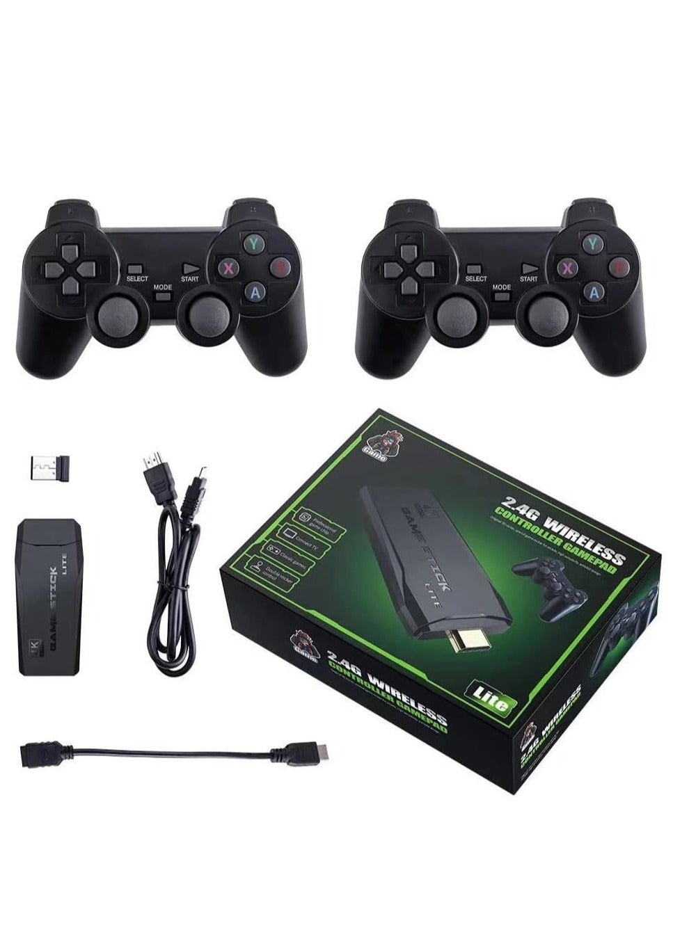 ELTERAZONE 64G Retro Game Console, HD Classic Game Console, 10000+ Built-in Games, 9 Emulators Console, HDMI Output TV Video Games, High Definition Game Console with Dual 2.4G Wireless Controllers