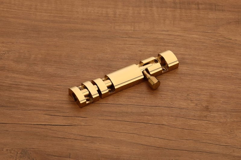 HARMONUS HARMONUS Premium Quality Aluminium Tower Bolt and Door Latch and Door chitkani for Home and Office Finish PVD Gold Rod Tower Bolt 4 Inch Pack of 2 