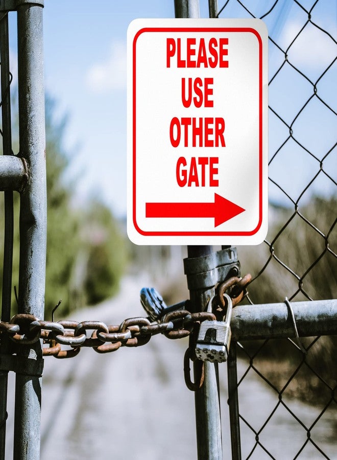 وورك هاوس ساينس يرجى استخدام بوابة أخرى - لافتة من الألومنيوم المركب مع سهم لليمين - بوابة خارجية، موقع بناء، لافتة داخلية/خارجية - 8.5 بوصة × 10 بوصات - Image 2