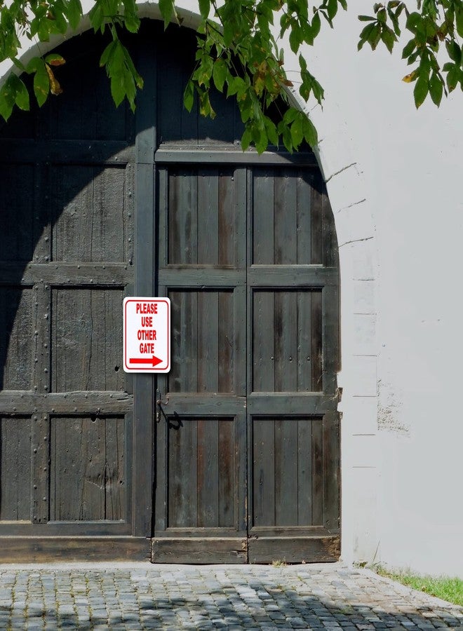 وورك هاوس ساينس يرجى استخدام بوابة أخرى - لافتة من الألومنيوم المركب مع سهم لليمين - بوابة خارجية، موقع بناء، لافتة داخلية/خارجية - 8.5 بوصة × 10 بوصات - Image 4