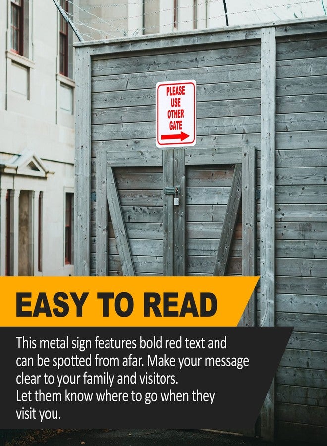 وورك هاوس ساينس يرجى استخدام بوابة أخرى - لافتة من الألومنيوم المركب مع سهم لليمين - بوابة خارجية، موقع بناء، لافتة داخلية/خارجية - 8.5 بوصة × 10 بوصات - Image 3