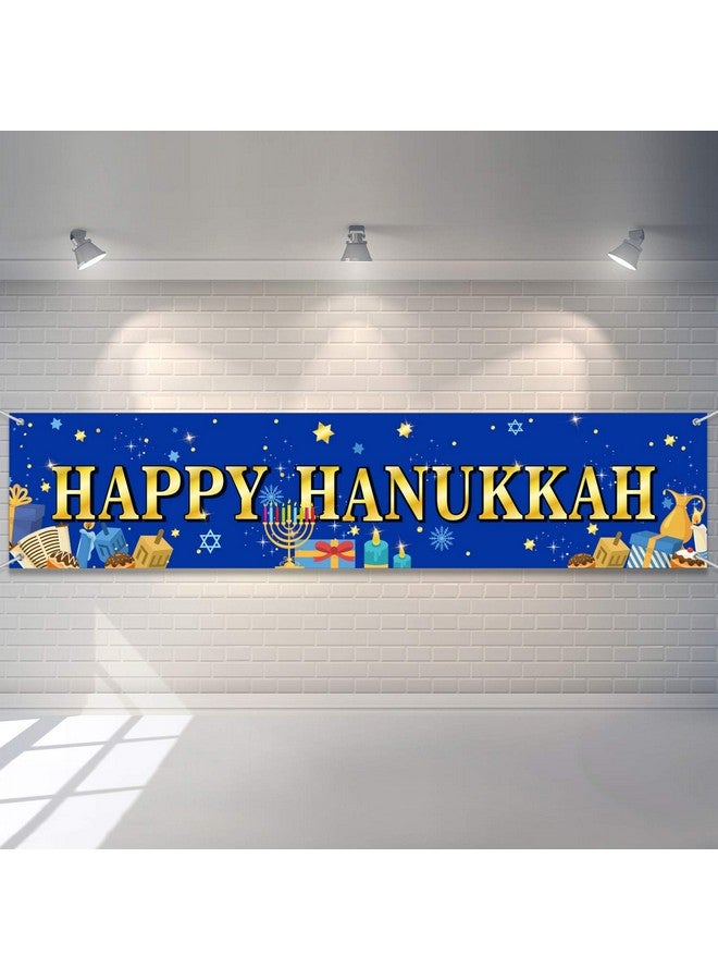 Tatuo Large Happy Hanukkah Party Decoration - Chanukah Photography Backdrop 70.9 x 43.3 Inch Blue Shiny Menorah Lamp - Festive Indoor/Outdoor Yard/Home Decor - Image 1