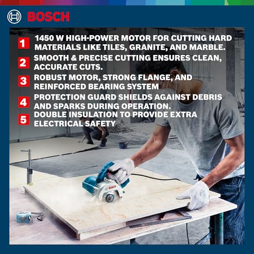 Bosch GDC 141 Professional Diamond Tile/Stone/Marble Cutter, 1450W, 125 mm, 12000 rpm, 3 kg + Hex Key, Hexagon Socket Wrench - Image 3