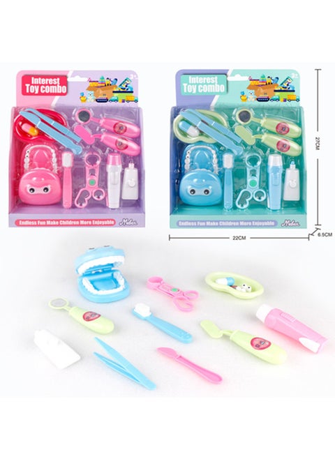 Children Play House Bread Maker Simulation Washing Machine Fun Ice Cream Machine Cake Pizza Shape Dentist Toy Cross-border-Specifications:C6 Simulation Dentist Play House-Color:Random Color