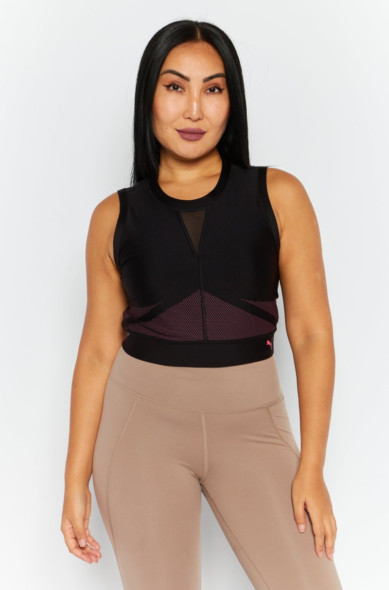 PUMA تي شيرت تدريب بلا أكمام للنساء، مجموعة سوداء - Image 1