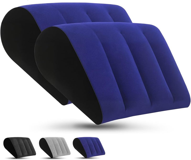 Prosixtoy Portable Inflatable Wedge Pillow for Camping - 2Pack Body Positioner Bed Wedge Pillow for Sleeping Support,18in Adjustable Traveling Cushion,Lightweight Bed Leg Elevation Partner Wedges Fast Inflation - Image 1