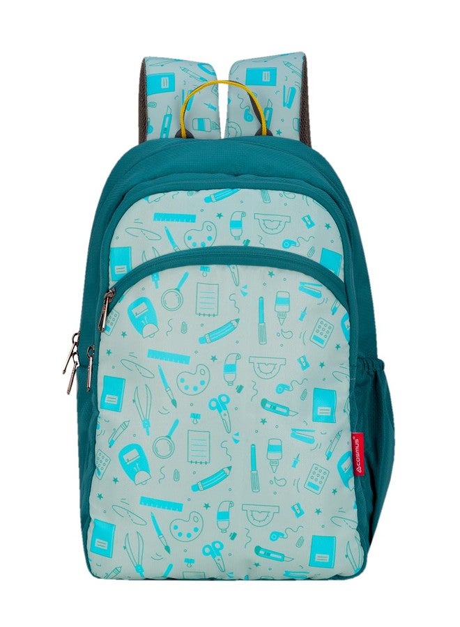 COSMUS MINO ARTISTO Printed School Bag T Green 15L - 14 inches Kids Polyester Backpack ideal for Boys and Girls of Age Group 2-5 yrs | Small Students Daypacks - Image 1