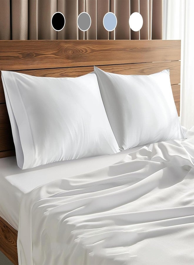 Simple Deluxe King Size 4 Piece Sheet Set, Lightweight Super Soft Easy Care Microfiber - Comfy Breathable, Cooling Bedding Sheets with Deep Pocket, Shrinkage & Fade Resistant, Hotel Luxury, White New - Image 1