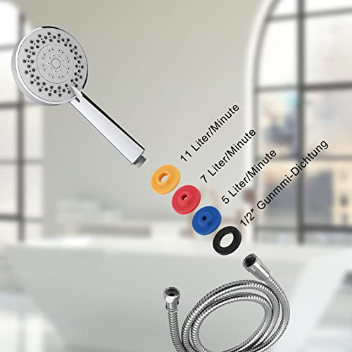 SAVITA 8pcs Water Flow Restrictor, Silicone Shower Flow Reducer Limiter in 4 Specifications Water Flow Reducer for Shower Head Handheld Showers - Image 4