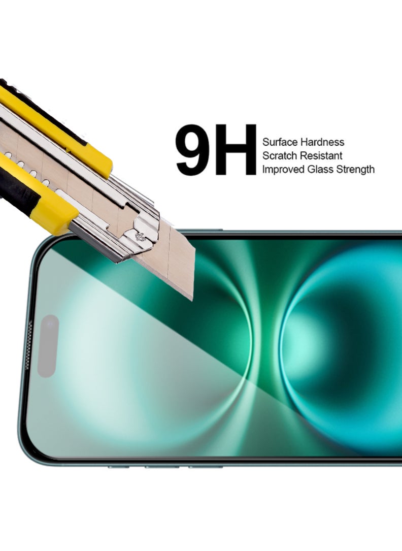 Case Up Screen Protector For Apple iPhone 16 Plus 6.7 Inch 9H Hardness Tempered Glass Film, Bubble Free Easy Installation, Full Coverage, Anti Scratch And Touch Sensitive  - Image 4