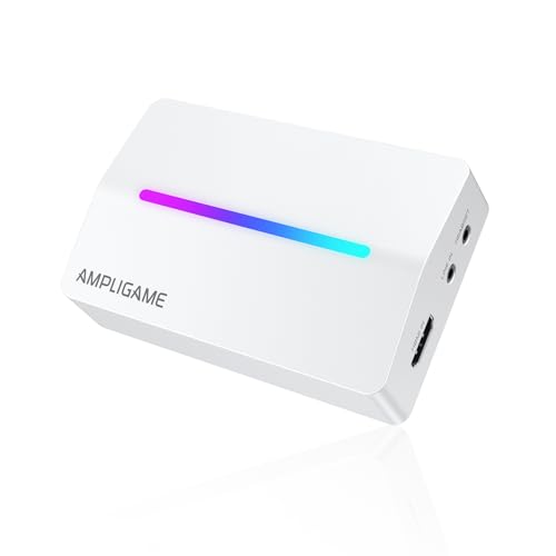 AmpliGame Fifine AmpliGame Gaming Capture Card USB 4K HDMI, 1080P Audio Video Capture Card for OBS Streaming with RGB, HDMI in/Out Compatible for Switch/XBOX/PS5/Computer-V3 White - Image 1