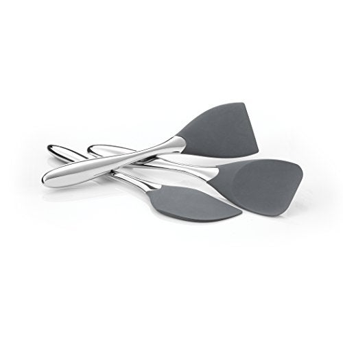 nambe Curvo Spatula Bowl Scraper | 12 Inch Heat Resistant Kitchen Scraper for Baking and Cooking | Made of Stainless Steel and Silicone | Designed by Steve Cozzolino - Image 2