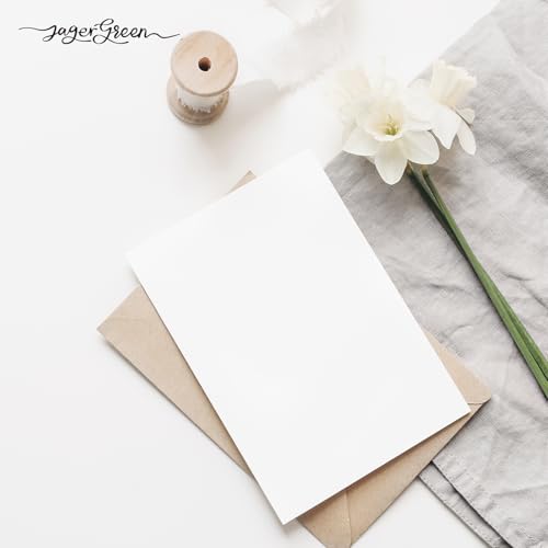 JAGERGREEN 50 Pack 5x7 Blank Cardstock Paper, White Card Stock Bulk, Thick Folded Heavy Cardstock for Thank You Cards, Greeting Cards, Wedding Invitation, Envelopes, DIY Craft Card (Cards Only) - Image 5