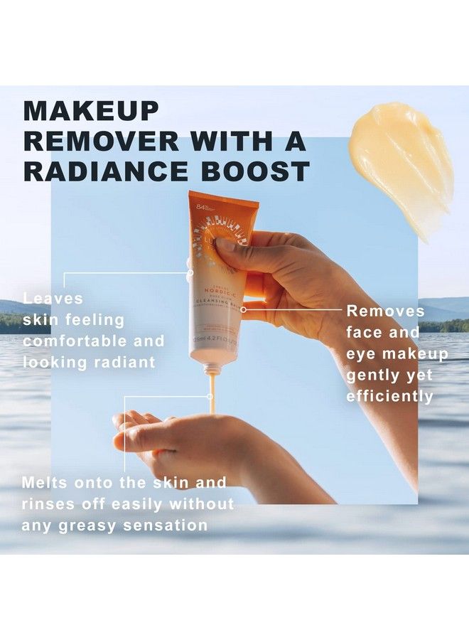 Lumene Nordic C Pure Glow Cleansing Balm Make Up Remover Balm With Vitamin C For Skin Radiance Vegan Eye Makeup Remover & Facial Care For Normal To Dry Skin (125Ml) - Image 4