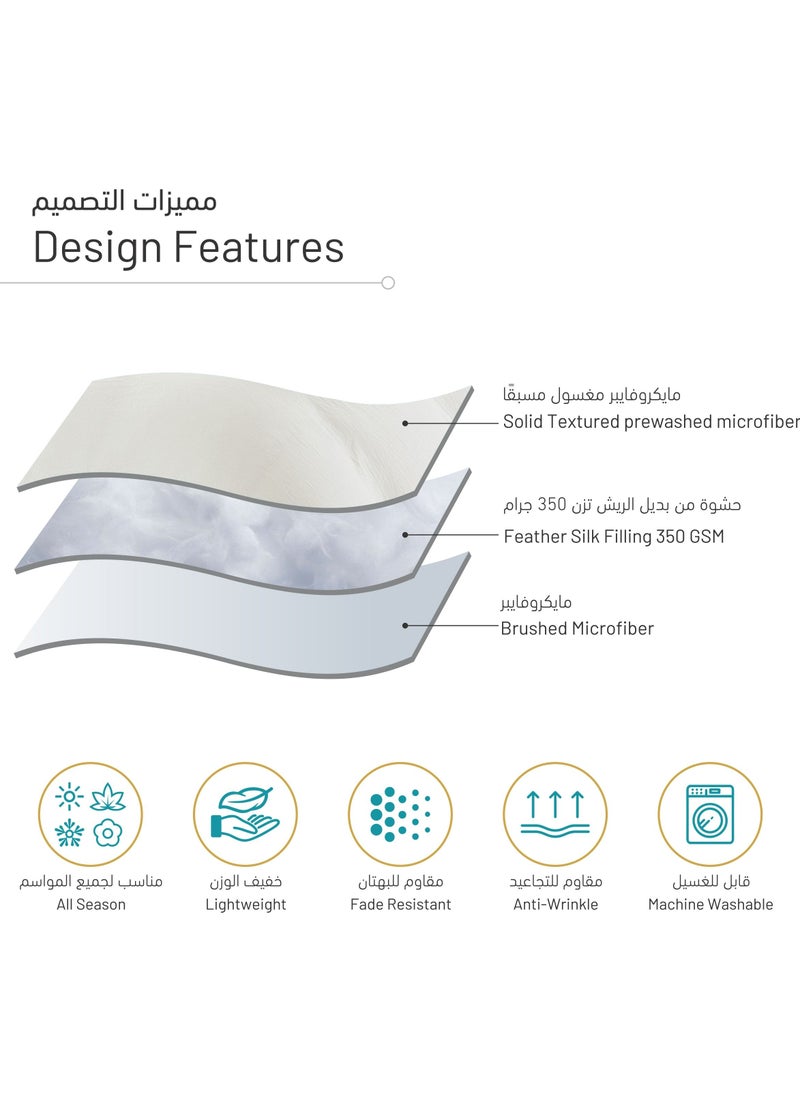 Donetella - 5 Piece Comforter Set with Pompom Lace and Removable Filler, King Size, 260 x 240 cm, White - Image 1