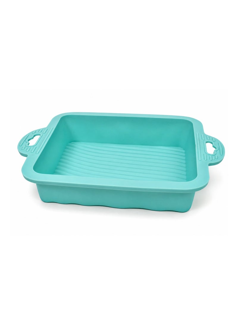 Bisbell 28 cm Silicone Baking Pan, 16 cm Wide × 6 cm Deep, Flexible Non-Stick Oven Tray with Handles for Cakes, Brownies, Lasagna, Bread, Roasts & Vegetables - Image 2