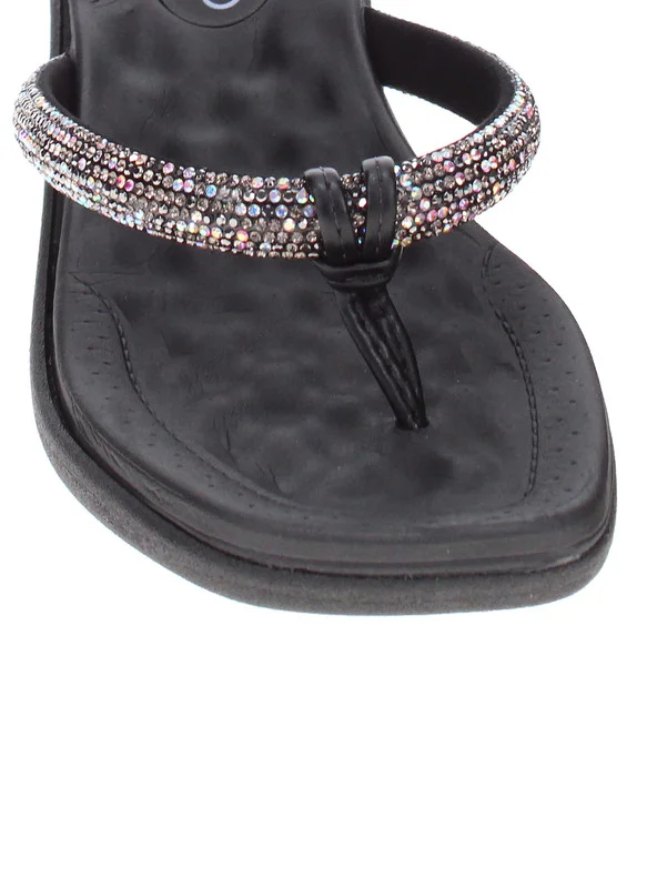 Beira Rio  Beira Rio Ladies Low Heel Sandals Black | Made In Brazil for Women | Best Price UAE