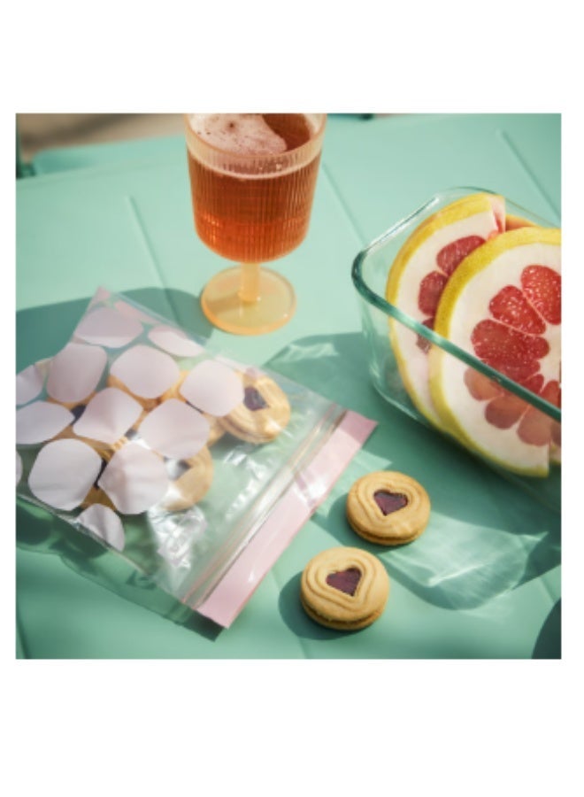 IKEA (IKEA) أكياس حفظ الطعام القابلة لإعادة الاستخدام IKEA ISTAD سعة 1 لتر - عبوة 25 كيس - زيب لوك مزدوج مانع للتسرب - خالية من BPA - مناسبة للفريزر والثلاجة - وردي فاتح - Image 3