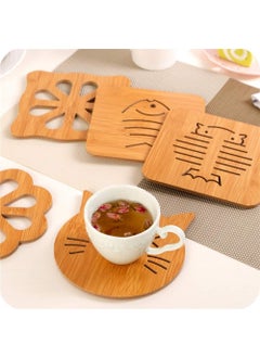 Gopinath Autolink Gopinath Autolink Pack of 6 Heat Resistant NonSlip Bamboo Trivets Pot Mat for Kitchen TablePlacemat Bamboo Thickened AntiScalding Pot Bowl Plate Pad  - Image 4