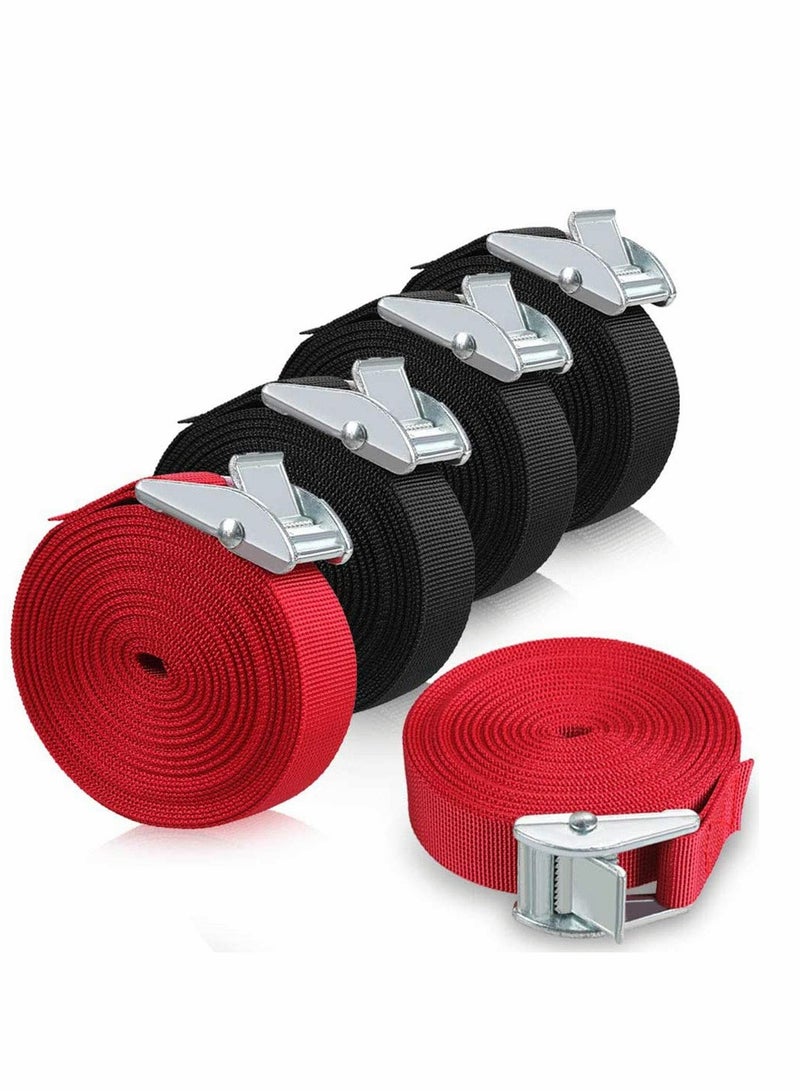 5 PcsLashing Straps Tie Down Straps Tension Belt Adjustable Cargo Straps Heavy Duty Tensioning Belts, Car Luggage Cargo Trailer - Image 1