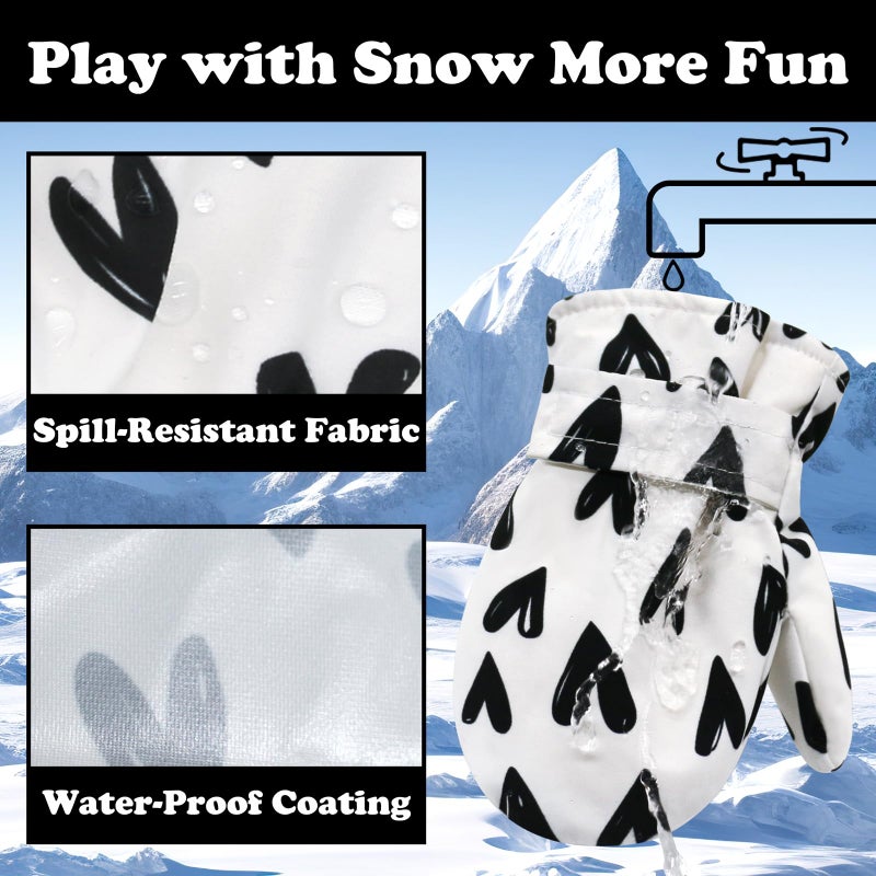 Sarfel Toddler Gloves Ages 2-4 Toddler Mittens Ages 2-4 Toddlers Waterproof Gloves Toddlers Snow Mittens Waterproof Girls Glove - Image 2