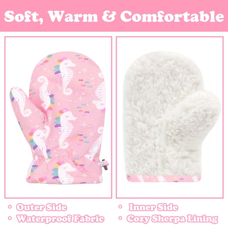 Sarfel Toddler Gloves Ages 2-4 Toddler Mittens Ages 2-4 Toddlers Waterproof Gloves Toddlers Snow Mittens Waterproof Girls Glove - Image 5