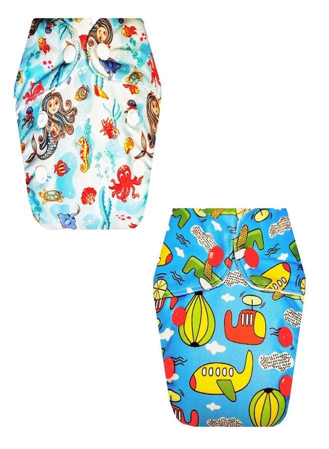 Dumbledo Premium Newborn Cloth Diaper with Integrated Insert (Pack of 2) | Dry Feel and Comfortable | 6-Layer Absorbent Pad | Quick Dry | Everyday Diapering Essential | 0 - 4 Months | Unisex Baby - Image 1