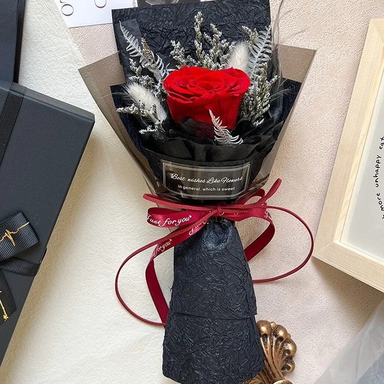 Bluejw Best-Selling Square Preserved Eternal Rose Bouquet in Gift Box – High-End Dried Plants Valentine's Day Gift for Her, Long-Lasting Romantic Decor - Image 3