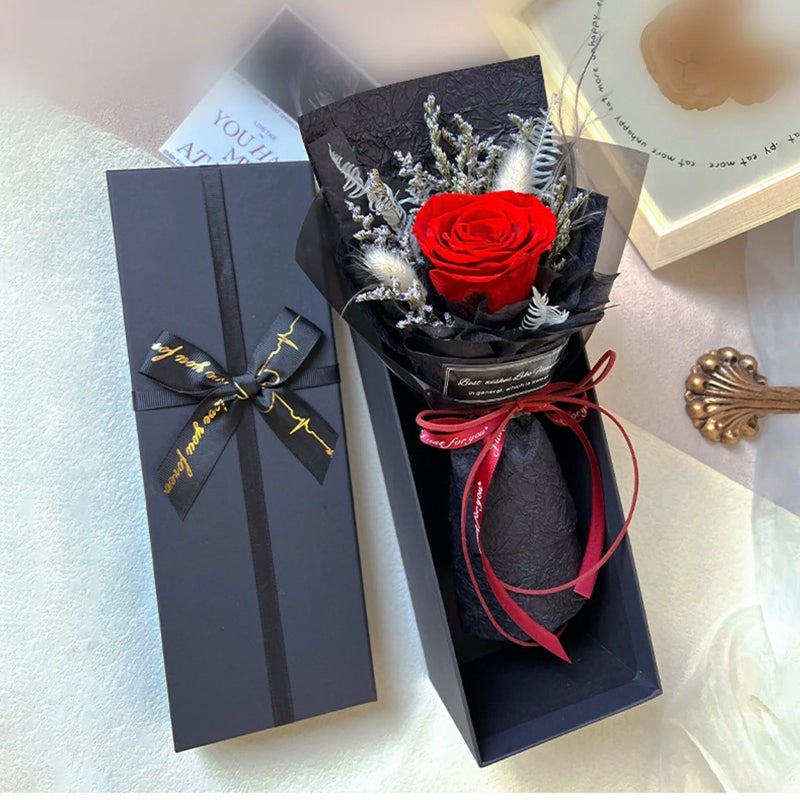 Bluejw Best-Selling Square Preserved Eternal Rose Bouquet in Gift Box – High-End Dried Plants Valentine's Day Gift for Her, Long-Lasting Romantic Decor - Image 2