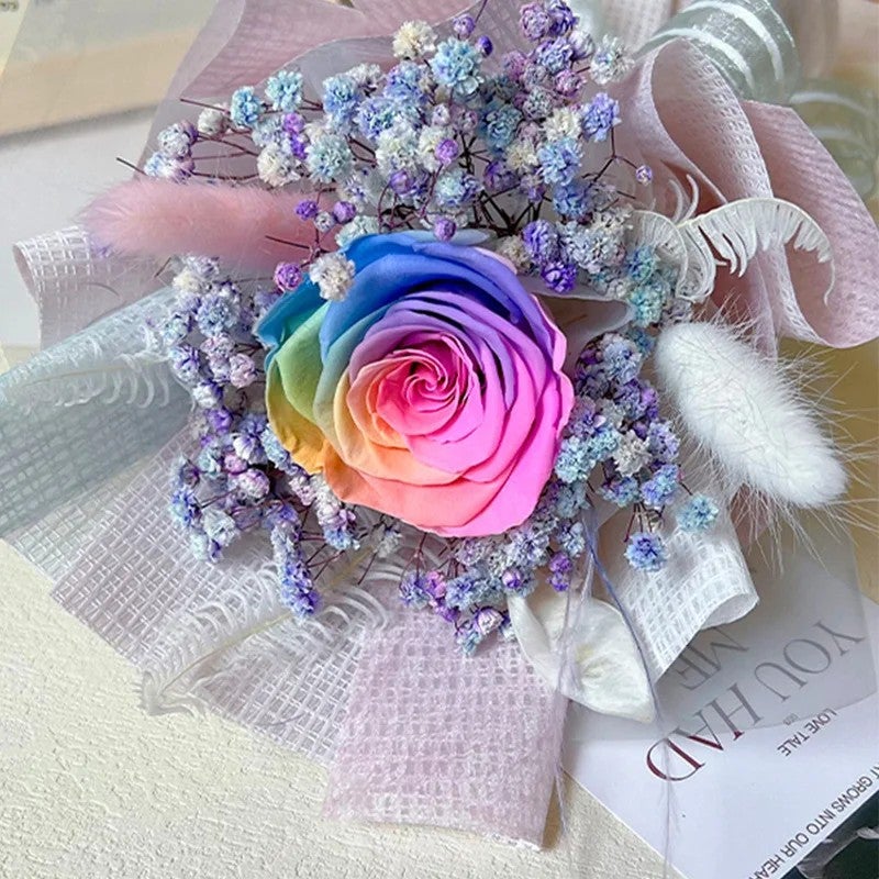 Bluejw Best-Selling Square Preserved Eternal Rose Bouquet in Gift Box – High-End Dried Plants Valentine's Day Gift for Her, Long-Lasting Romantic Decor - Image 1