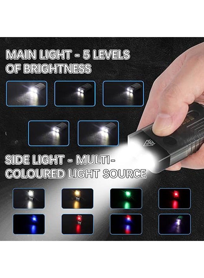 Mini Flashlight V10 EDC 1000 Lumens with 365nm UV Flashlight Super Bright Rechargeable Power With Buzzer for Camping and Hiking Emergency - Image 5
