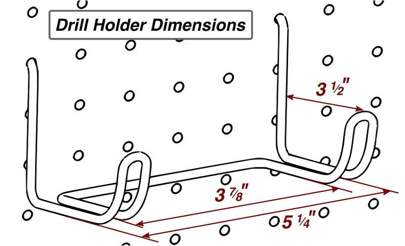 Right Arrange Pegboard Drill Holder, 4 Pack - Black, Steel - Hooks to Any Peg Board - Pegboard Organization Accessory - Add to Pegboard in Your Tool Shed, Garage, or Workbench - Image 5