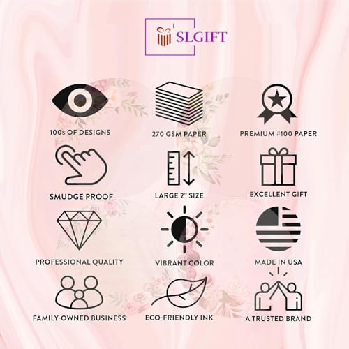 SLGIFT Vinyl Round Floral Theme Sticker, Self-Adhesive Vinyl Stickers, 40 Pieces, 2 x 2 Inches Round Sticker, 4 Unique Designs, R162 - Image 5