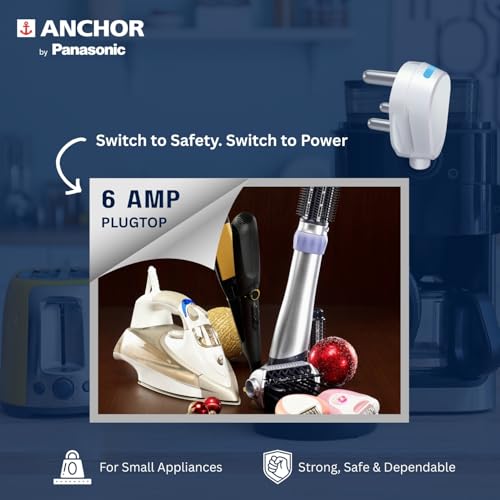 Anchor by Panasonic Plug Top 16A, 3 Pin, with LED Indicator, ISI Certified, Ideal for ACs, Geysers, Fridges & More – White (Pack of 4) - Image 3