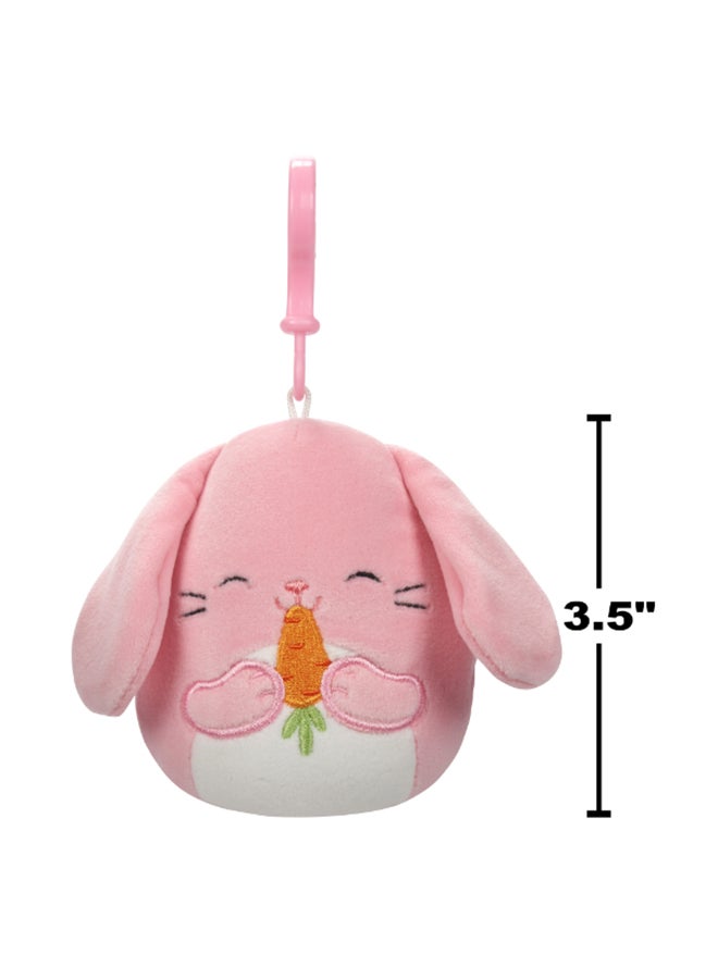 Squishmallows 3.5 inch Bop the Pink Bunny with Carrot Clip-on , Officially Licensed Kellytoy Plush Toy, Colorful Soft Toy, Gift for Kids, Girls & Boys Washable Squishy Stuff Toy Multicolor All Age - Image 5