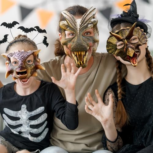 Minatee 24 Pieces Jurassic Dinosaur Masks Birthday Decorations for Kids Party Supplies Animal Party Mask Theme Birthday Gifts for Boys Girls - Image 3