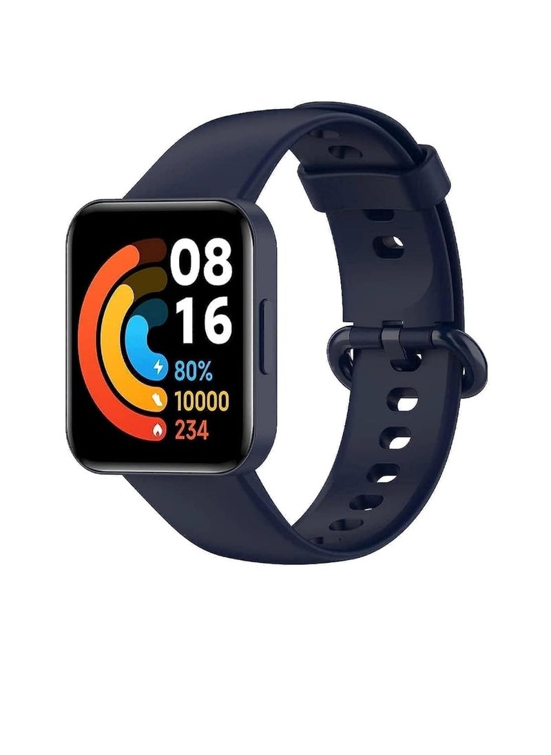 Generic - Generic Replacement Silicon Strap with Frame For Compatible with Redmi watch 2 Lite/redmi watch 2 / xioami poco watch/mi watch 2 Lite/Mi Watch Lite Strap/Mi Watch 2 Lite Strap (Blue) - Image 1