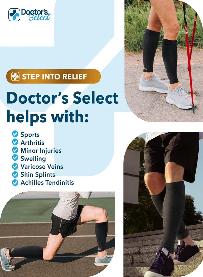 Doctor's Select 2 Pairs Copper Calf Compression Sleeve - Compression Calf Sleeves Men, Compression Sleeves for Men Leg, Shin Splint Compression Sleeve, Black with Copper SM - Image 4