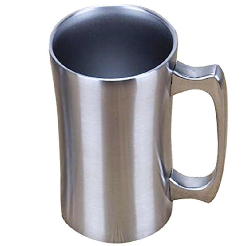 OrgMemory Insulated Cup Stainless Steel Coffee Mug 20 oz Coffee Mug 560 ml Double Wall Beer Stein Tumbler with Handle Insulated Beer Mug with Lid