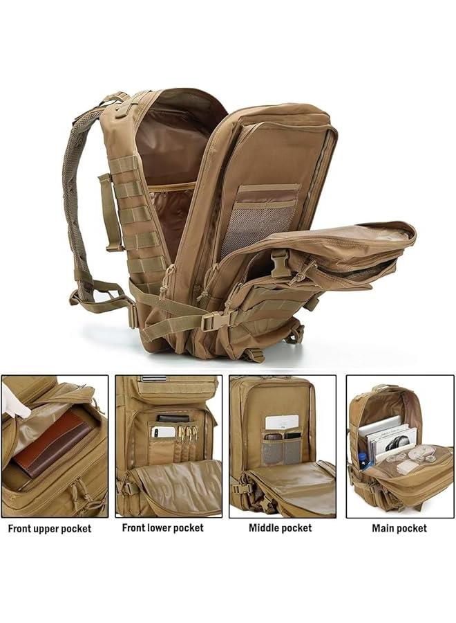 هوكور حقيبة ظهر تكتيكية سعة 45 لتر للرجال والنساء، حقيبة ظهر كبيرة مقاومة للماء للمشي لمسافات طويلة والسفر والتخييم في الهواء الطلق مع حامل أكواب - Image 5