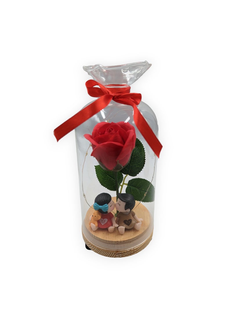 Rose in Glass Dome with Miniature Couple and LED lights - pzsku/Z7D45052C3B6D0120CF8AZ/45/_/1681037445/a9d5d225-39b7-43a1-94cc-f8ceb136557e