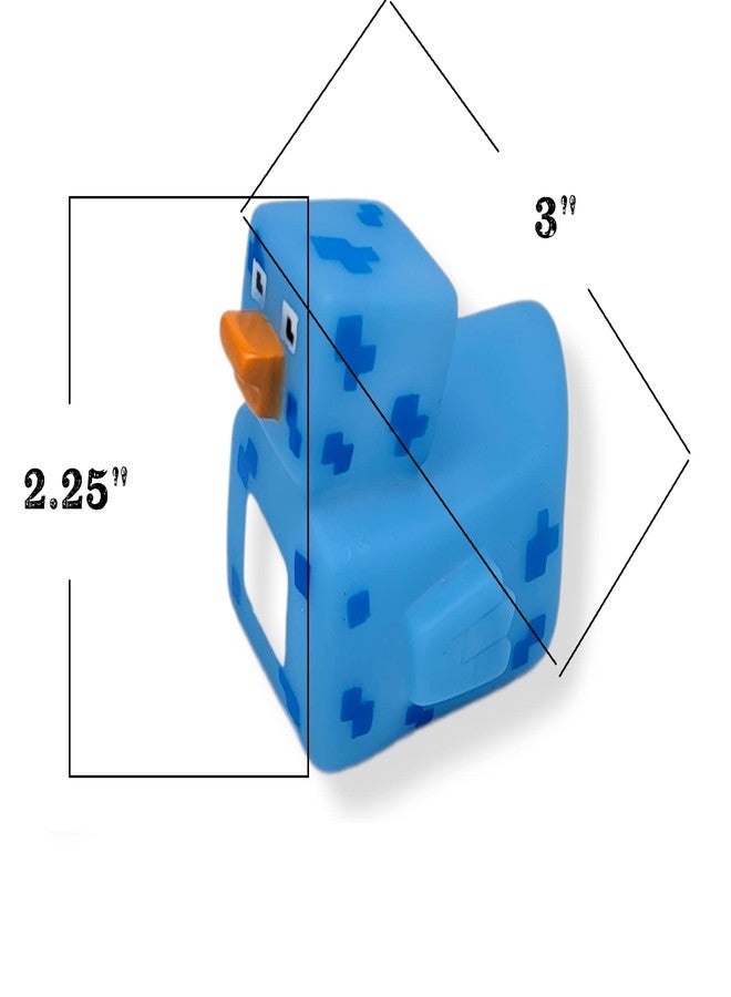 AMERICAN WIT Cool Rubber Ducks (2") Standard Size. (12 Pack) Cute Duck Bath Tub Pool Toys. (Pixelated Robot Rubber Ducks) - Image 3