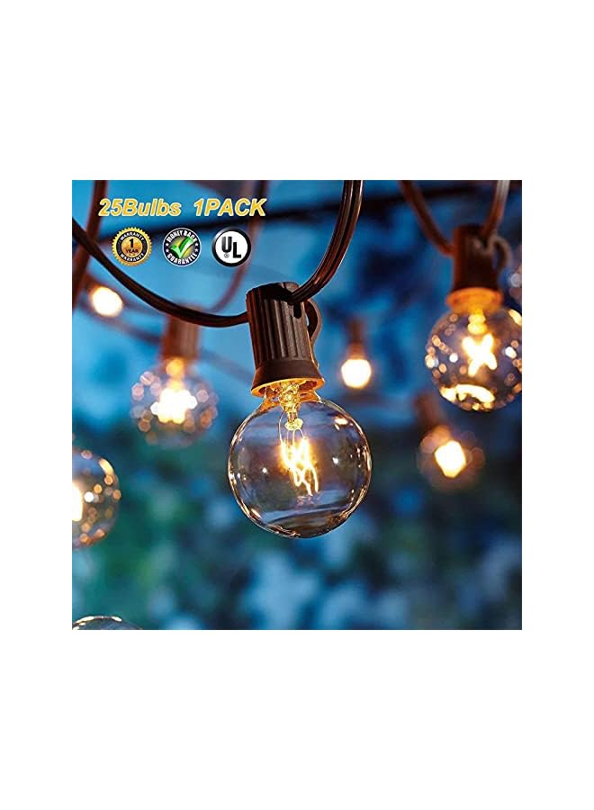 The Bros Outdoor String Lights - Outdoor Patio Light, 25 Ft G40 Spherical Patio Light with 25 Edison Glass Bulbs, Waterproof and Connectable Chandelier, E12 Socket Base(Black) - Image 5