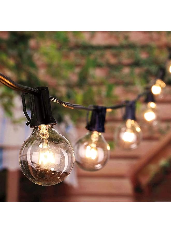 The Bros Outdoor String Lights - Outdoor Patio Light, 25 Ft G40 Spherical Patio Light with 25 Edison Glass Bulbs, Waterproof and Connectable Chandelier, E12 Socket Base(Black) - Image 1