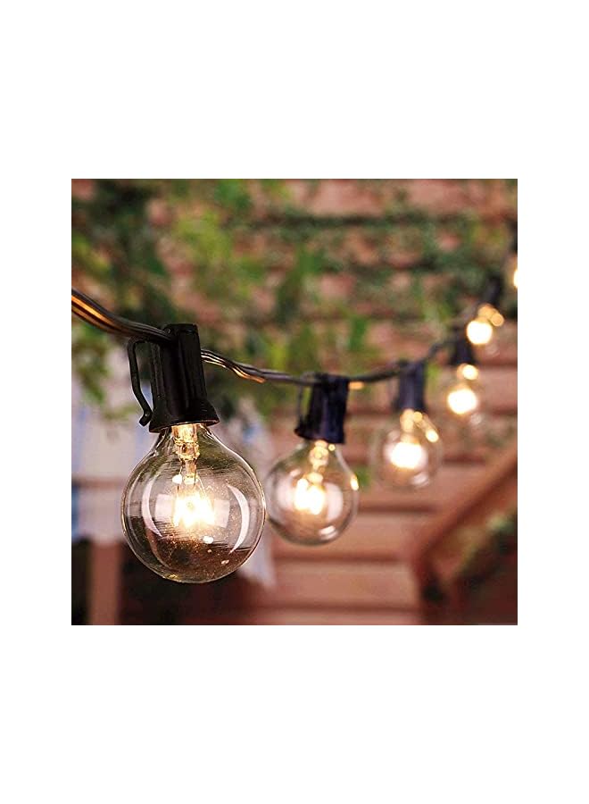 The Bros Outdoor String Lights - Outdoor Patio Light, 25 Ft G40 Spherical Patio Light with 25 Edison Glass Bulbs, Waterproof and Connectable Chandelier, E12 Socket Base(Black) - Image 2