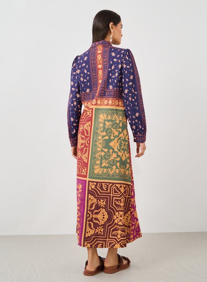 Take Two All-Over Print Buttoned Front Midi Dress - Image 5