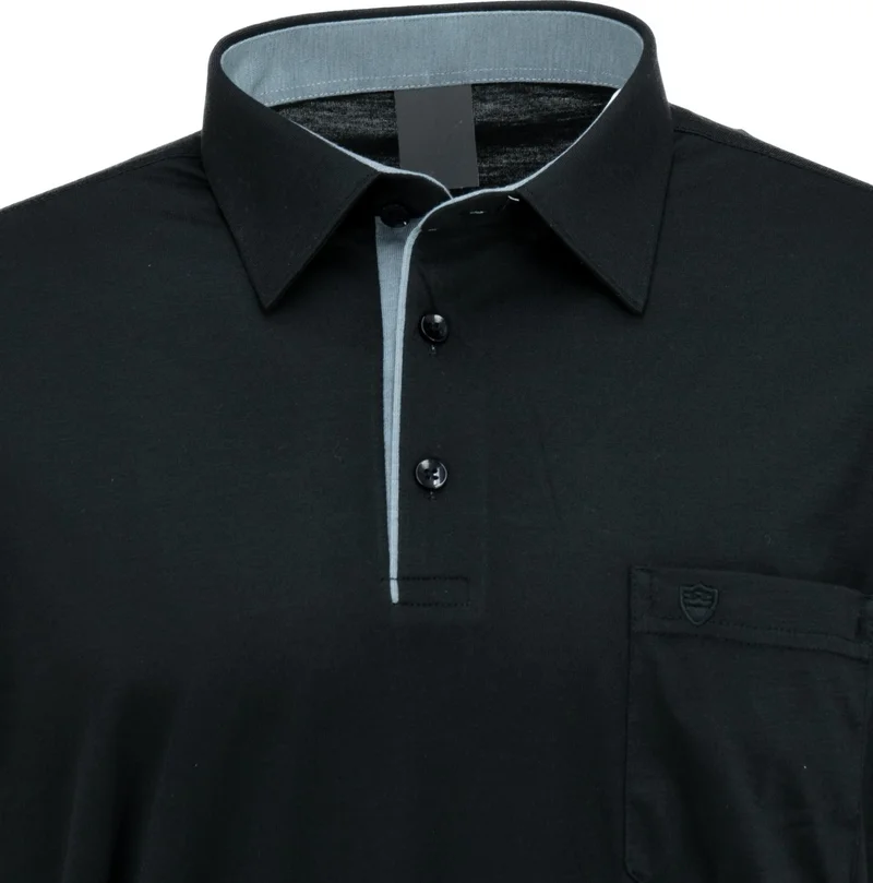 Oppland Men's Shirt Collar Pocket Short Sleeve Normal Cut Full Pattern Premium Cotton Fabric T-Shirt