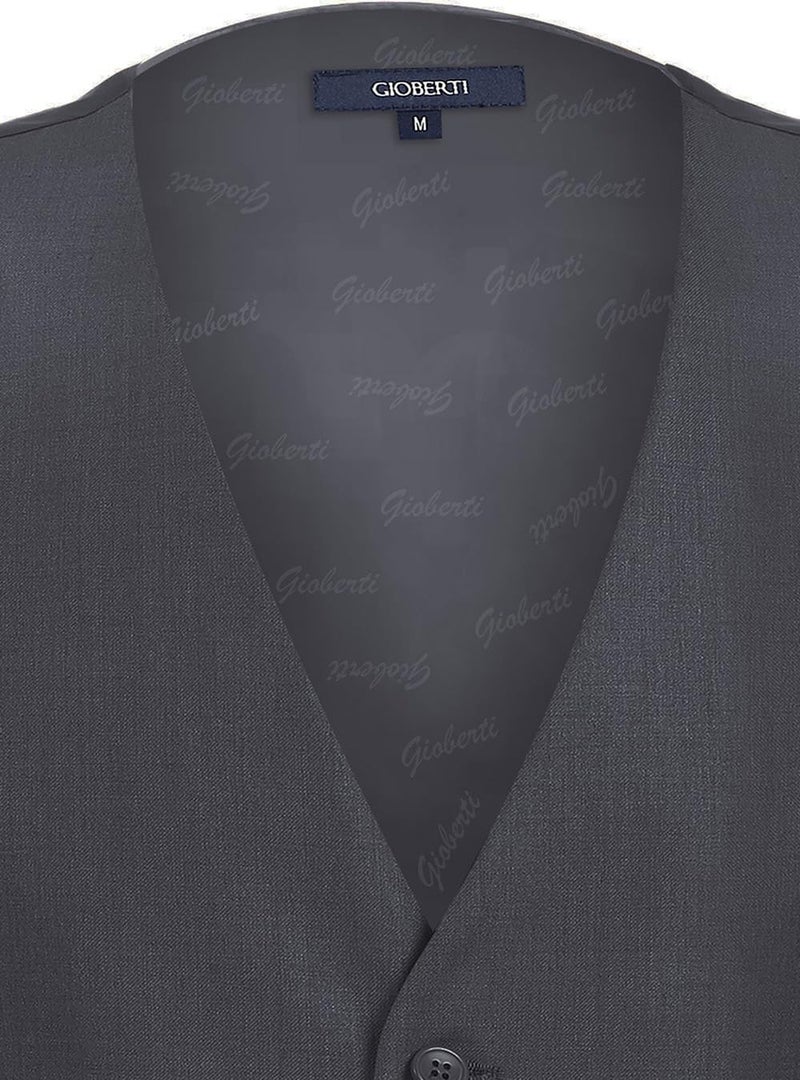 Gioberti Men's Formal Suit Vest Fit for Business or Casual Dress, Charcoal, Medium - Image 5